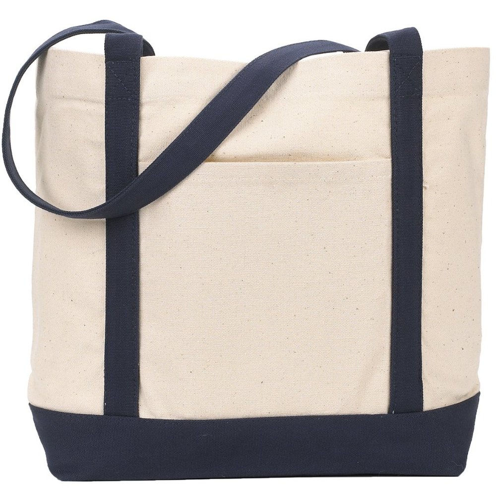 Classic Navy and Cream Tote Bag
